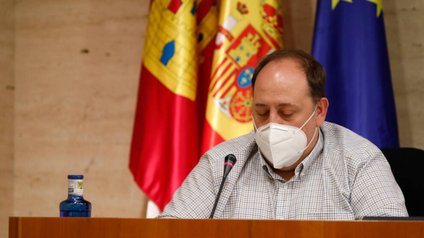 Juan Ángel Martínez este martes en las Cortes de Castilla-La Mancha