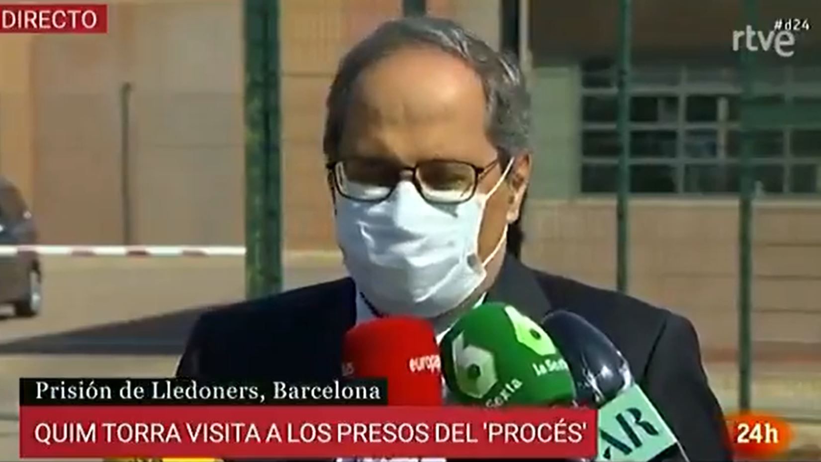 Quim Torra, a la salida de Lledoners.