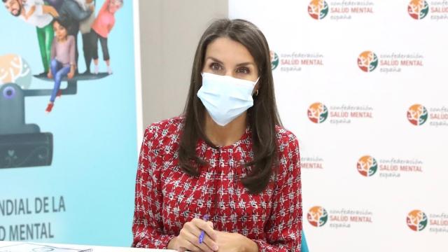 La reina Letizia durante la conferencia de este miércoles.