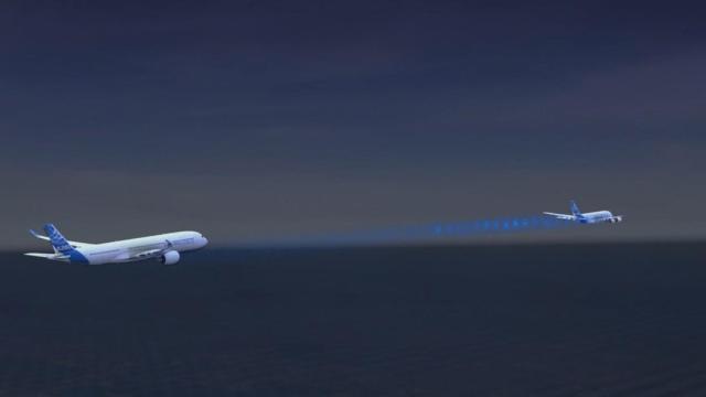 Así aprovecha Airbus el 'rebufo' de los aviones para ahorrar combustible y reducir emisiones
