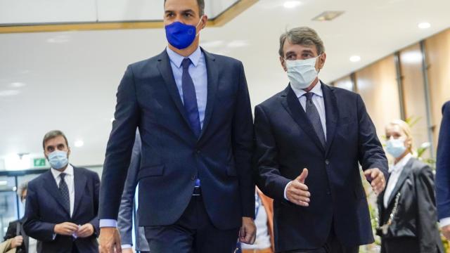 Pedro Sánchez y David Sassoli, durante su reunión de la semana pasada en Bruselas