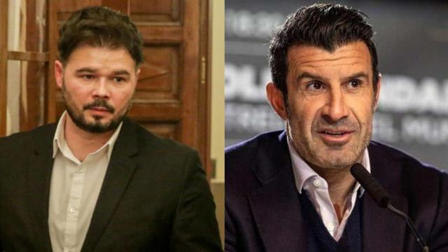 Rufián y Figo en un fotomontaje.