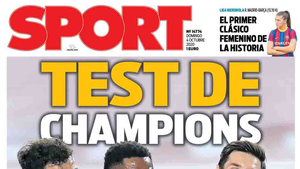 La portada del diario SPORT (04/10/2020)