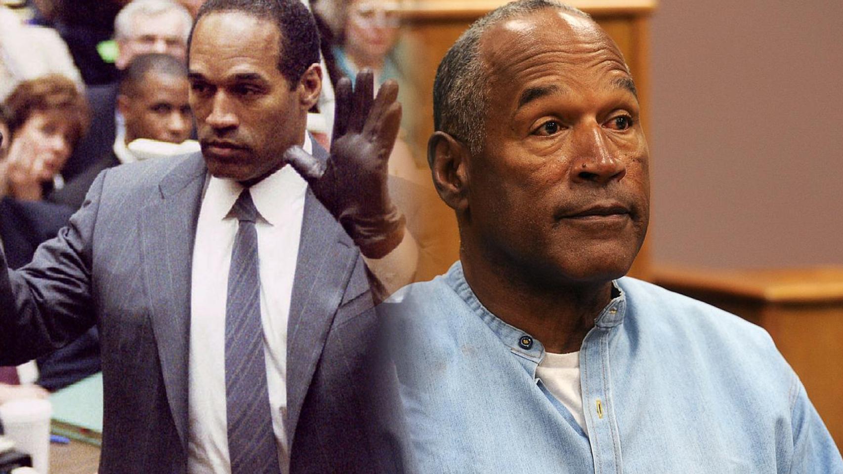 OJ Simpson durante el juicio por los asesinatos y en su último juicio