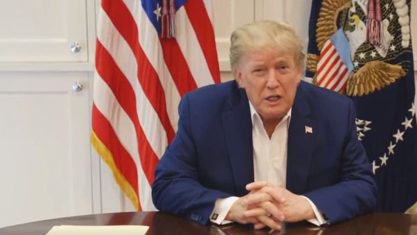 Donald Trump en el vídeo grabado en el hospital.