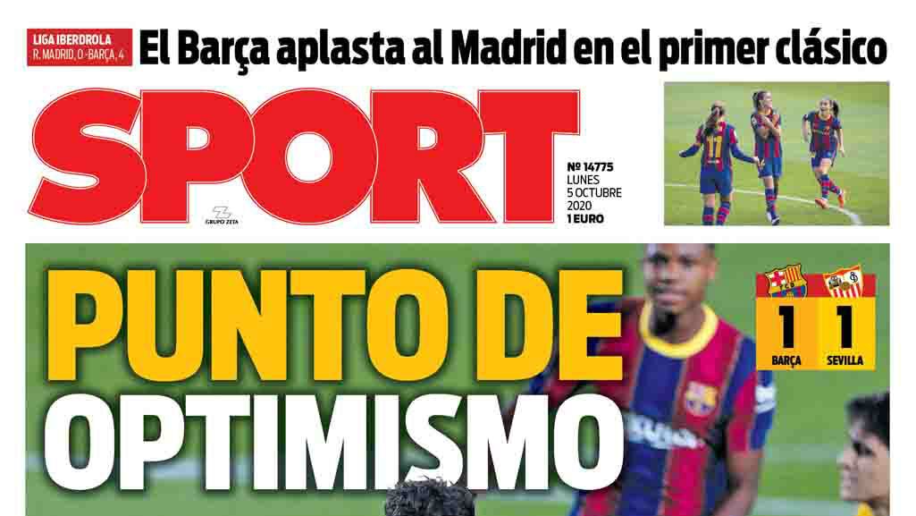La portada del diario SPORT (05/10/2020)