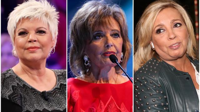 Terelu Campos, María Teresa Campos y Carmen Borrego en un fotomontaje de 'Jaleos'.