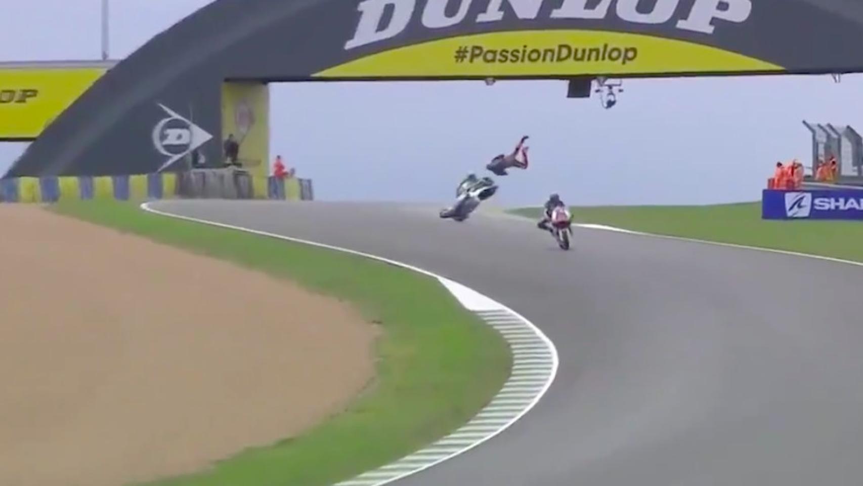 La brutal caída de Luca Marini