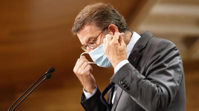 El presidente de la Xunta de Galicia, Alberto Nuñez Feijóo, durante una comparecencia.