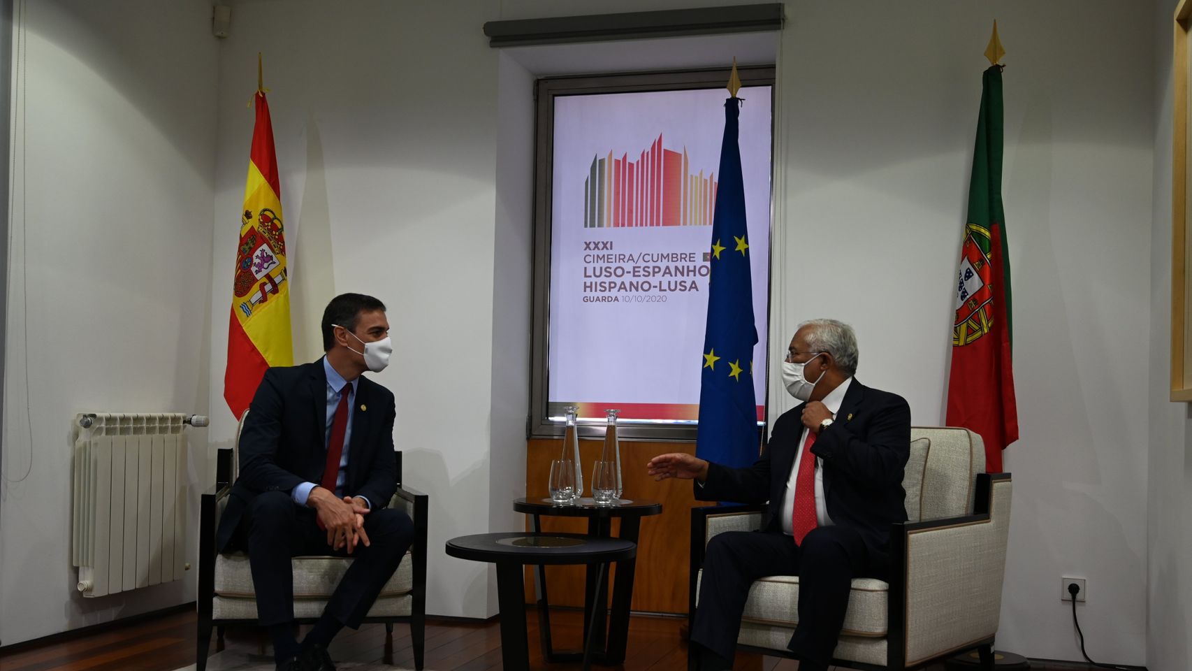 Pedro Sánchez junto al primer ministro portugués.