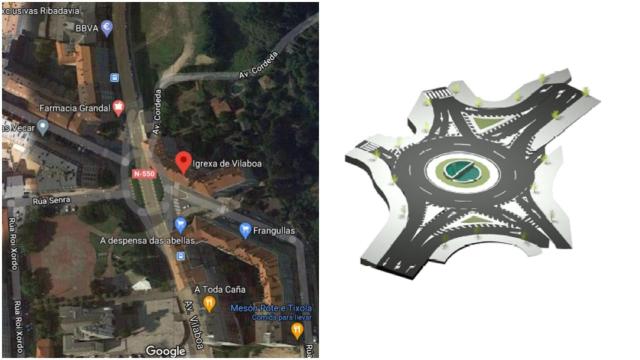 La avenida de Vilaboa, en Culleredo (A Coruña), tendrá una rotonda frente a la iglesia