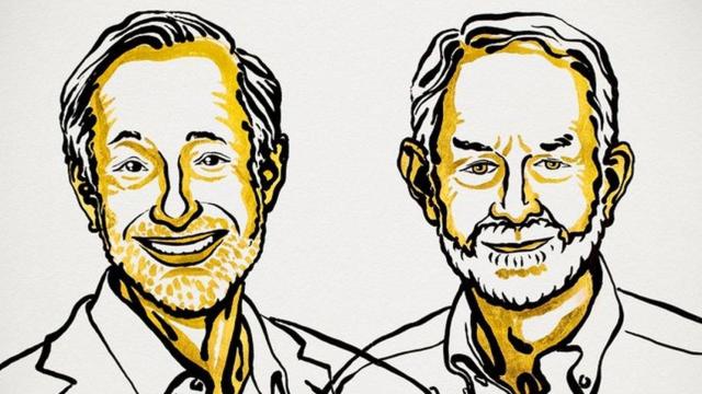 Paul Milgrom y Robert BWilson en una imagen de la Academia sueca