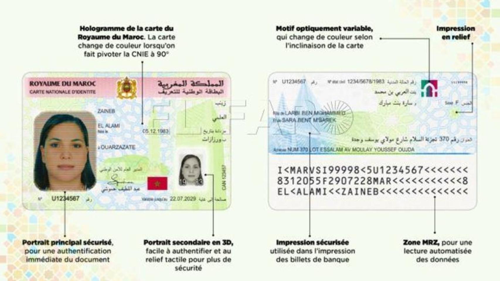 Así es el DNI de Marruecos.