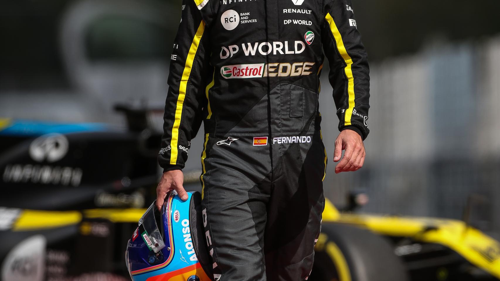 Fernando Alonso, en Montmeló con el Renault F1 de 2020