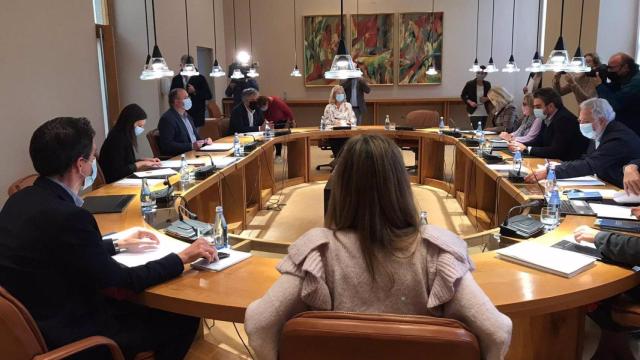 La Junta de Portavoces del Parlamento gallego, hoy.
