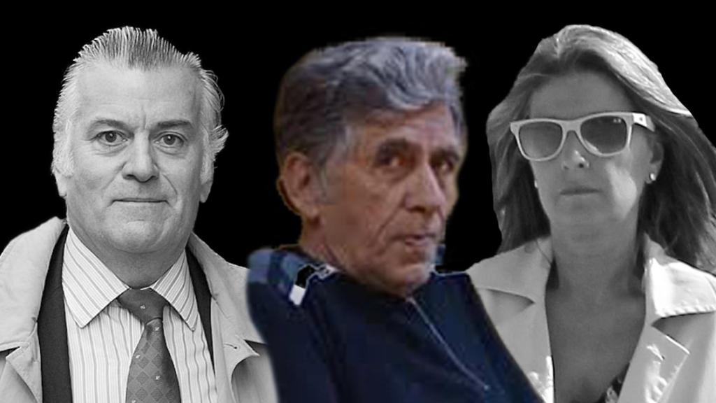 El extesorero del PP Luis Bárcenas (izquierda), su mujer, Rosalía Iglesias (d), y el falso cura Enrique Olivares.