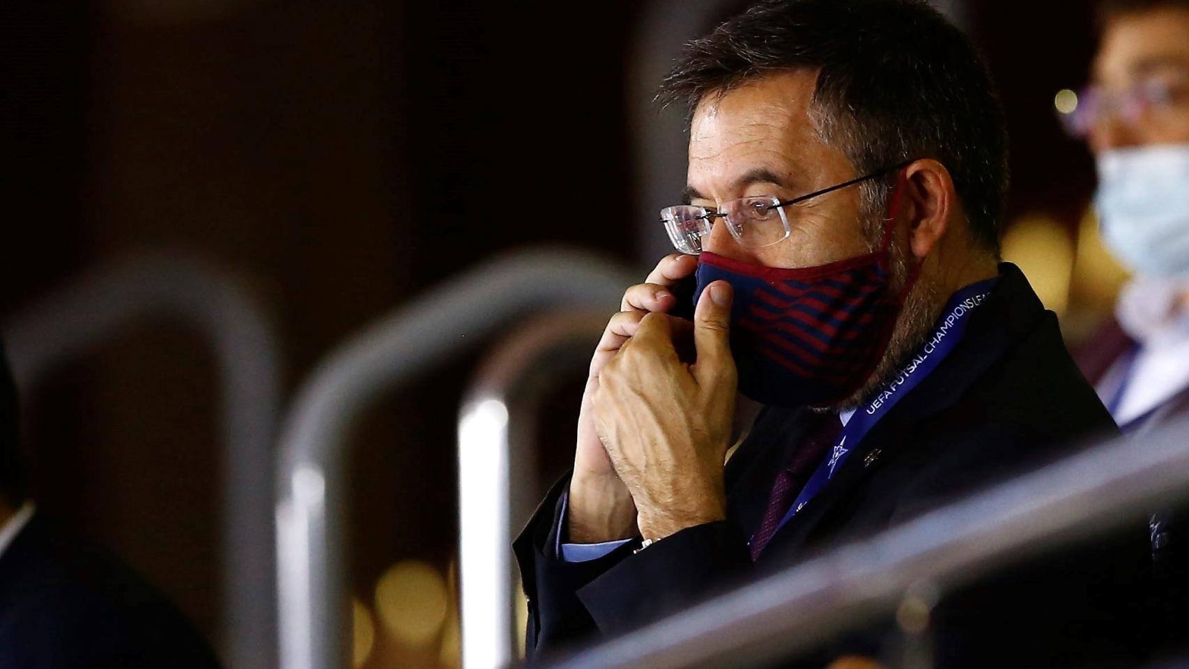 Josep María Bartomeu, durante un partido del Barcelona de Baloncesto