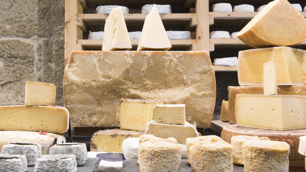 Muestra de las variedades expuestas en la Quesería Marqués de Valladares de Vigo
