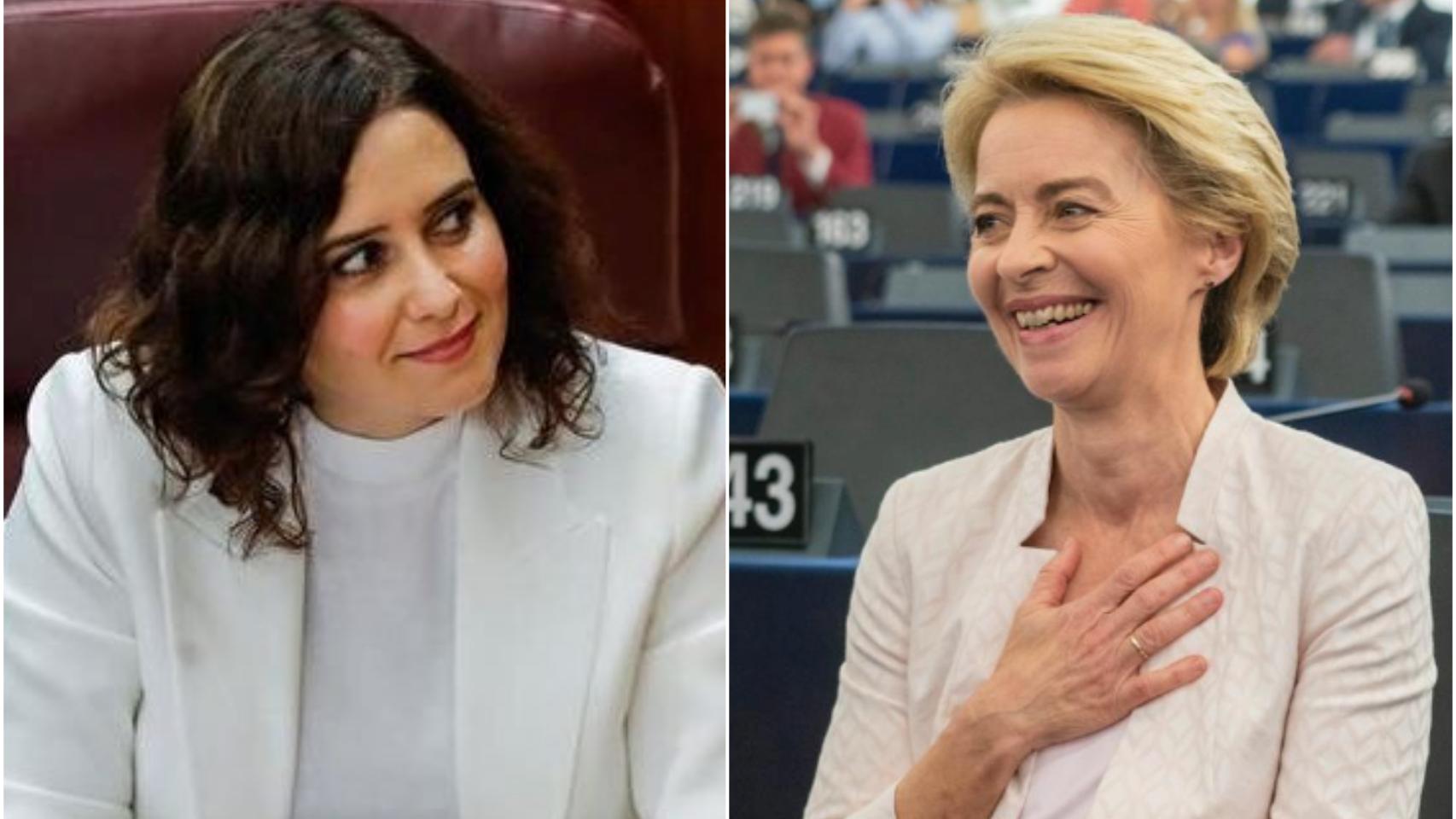 La presidenta de la Comunidad de Madrid, Isabel Díaz Ayuso, y la presidenta de la Comisión Europea, Ursula von der Leyen.