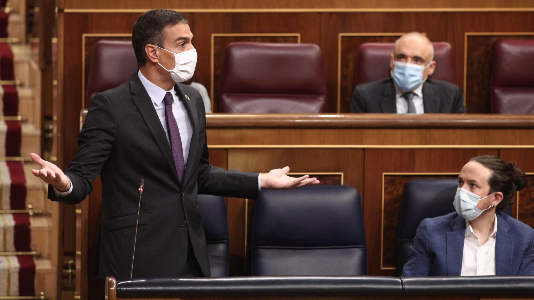 El presidente del Gobierno, Pedro Sánchez, en el Congreso de los Diputados.