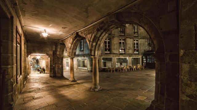 Santiago de Compostela por la noche.