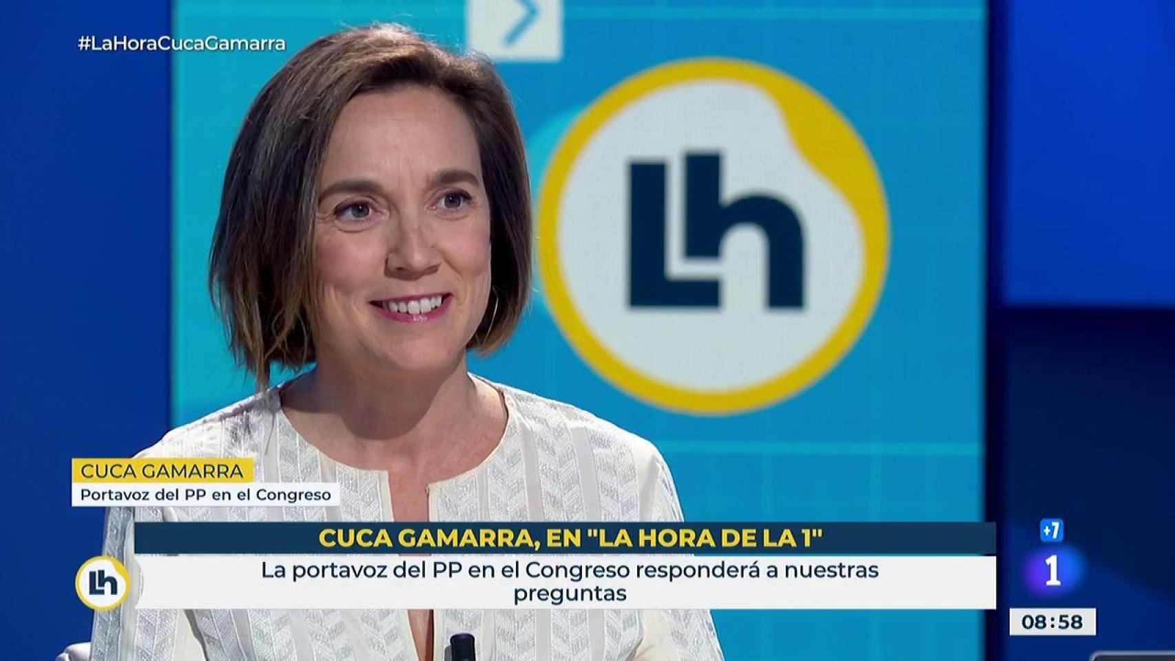 Cuca Gamarra, portavoz del PP en el Congreso de los Diputados, en TVE.
