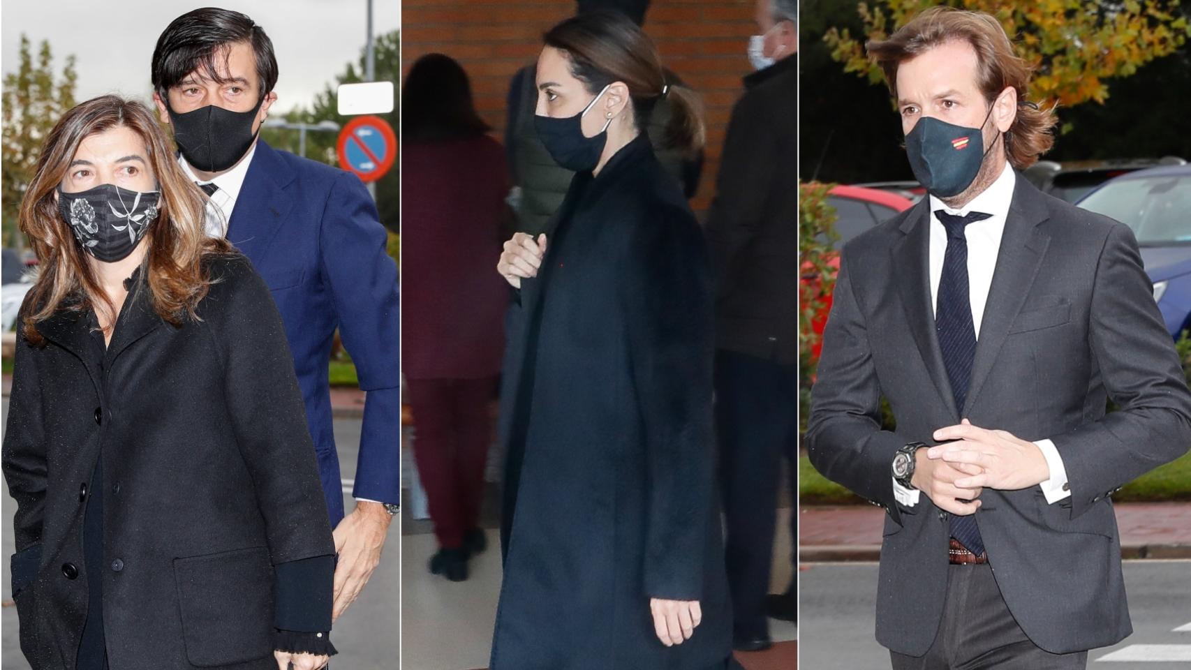 Manuel y Xandra Falcó, Tamara Falcó y Rosauro Varo en la capilla ardiente del marqués de Cubas.