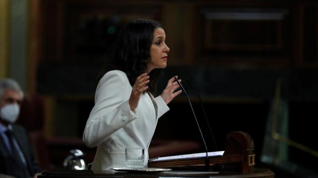 La presidenta de Cs, Inés Arrimadas, interviene durante la moción de censura de Vox.