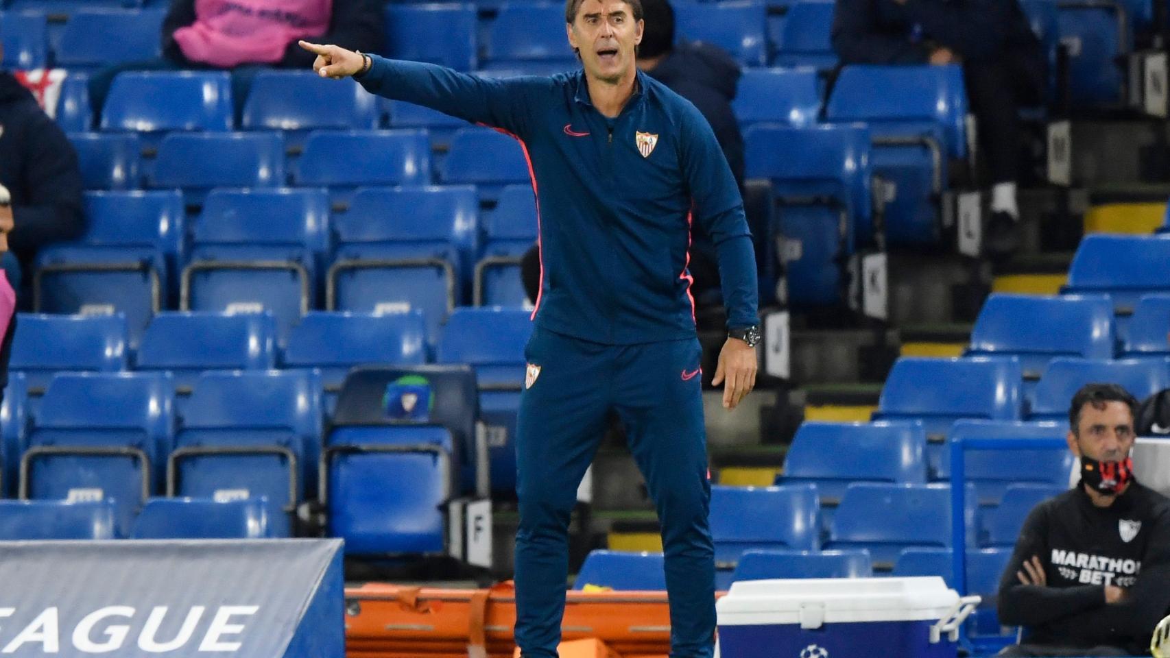 Julen Lopetegui, durante el Chelsea - Sevilla de la Champions League 2020/2021