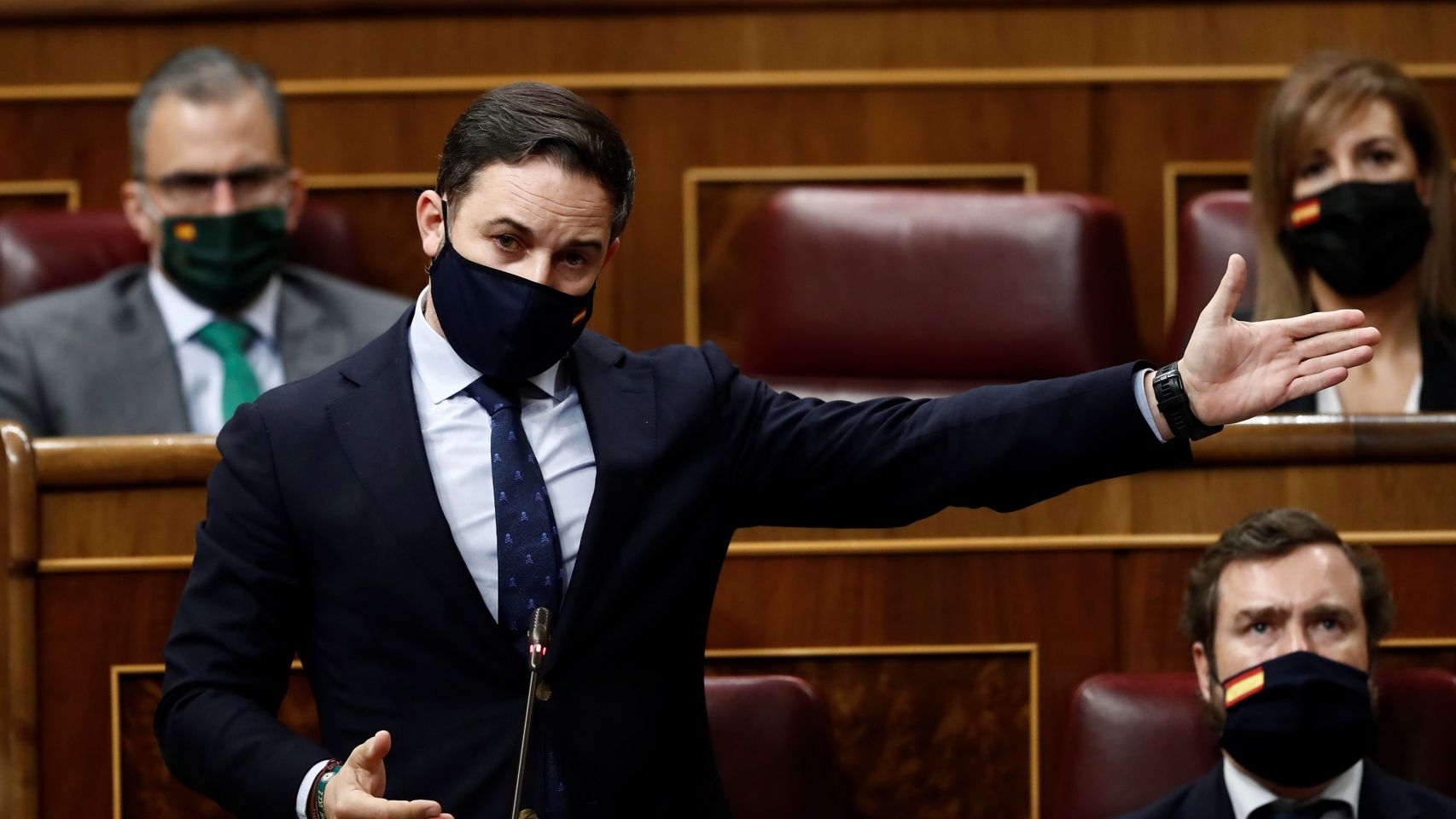 Santiago Abascal, presidente de Vox, en el Congreso de los Diputados.