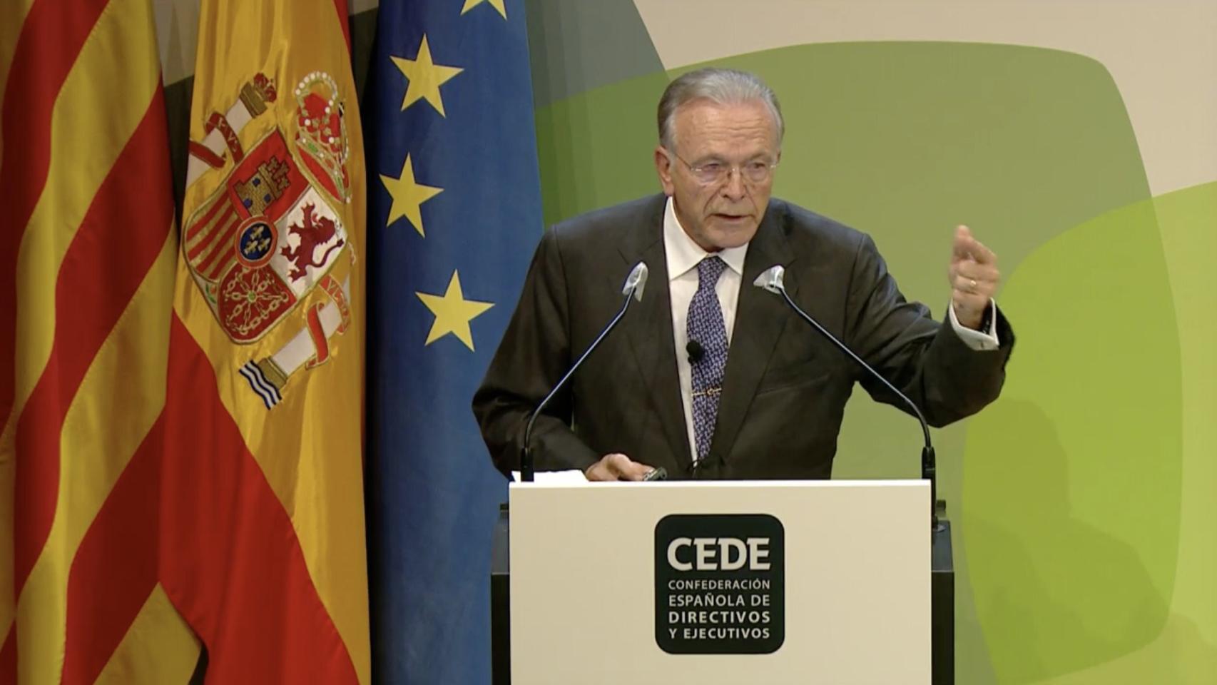 Isidro Fainé, durante su intervención en la clausura del evento.