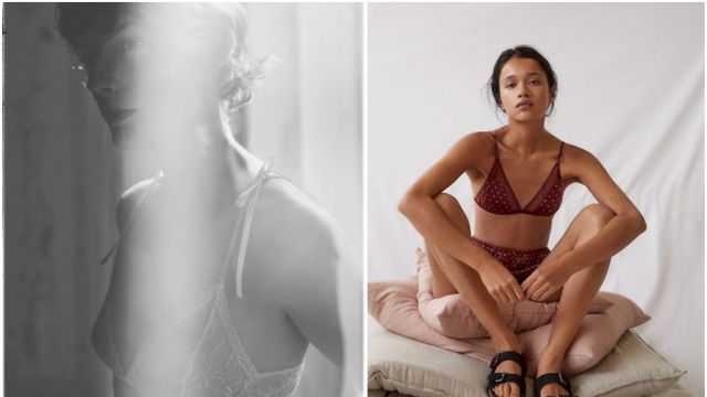 Las colecciones de lencería de Zara (izquierda) y Pull & Bear (derecha)