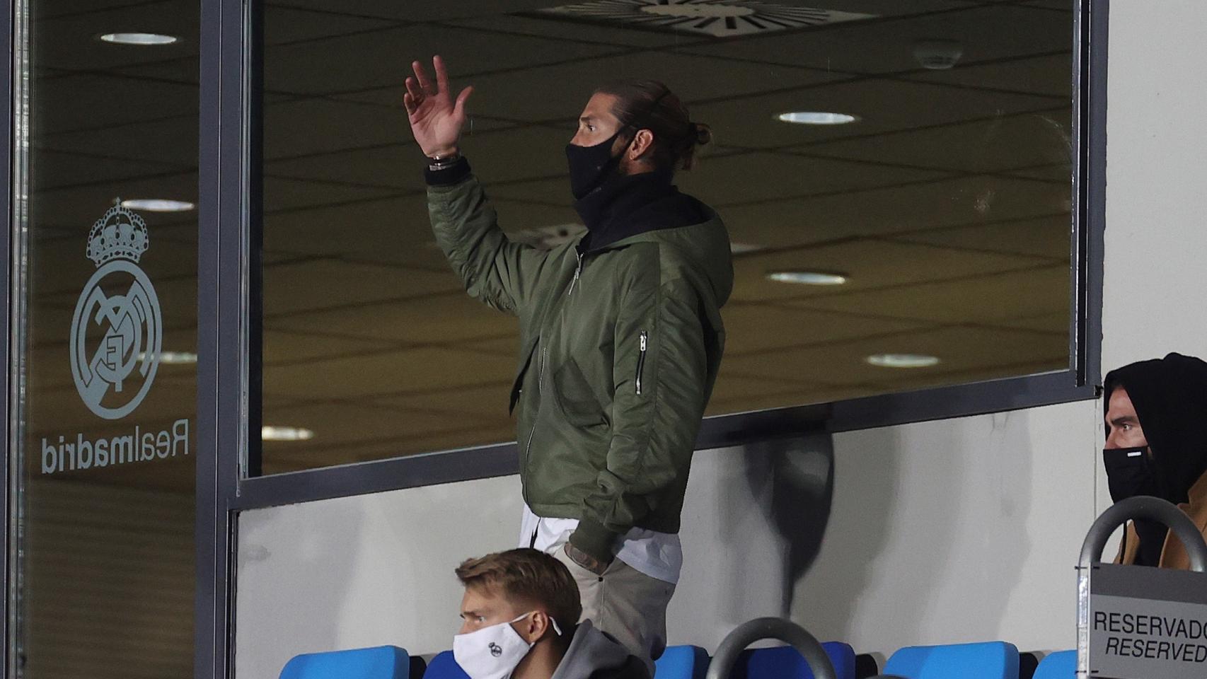 Sergio Ramos, en las gradas del Di Stéfano