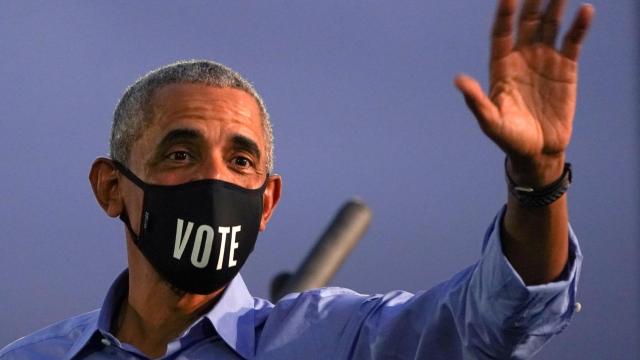 Mitin de Barack Obama, expresidente de Estados Unidos, en Filadelfia.