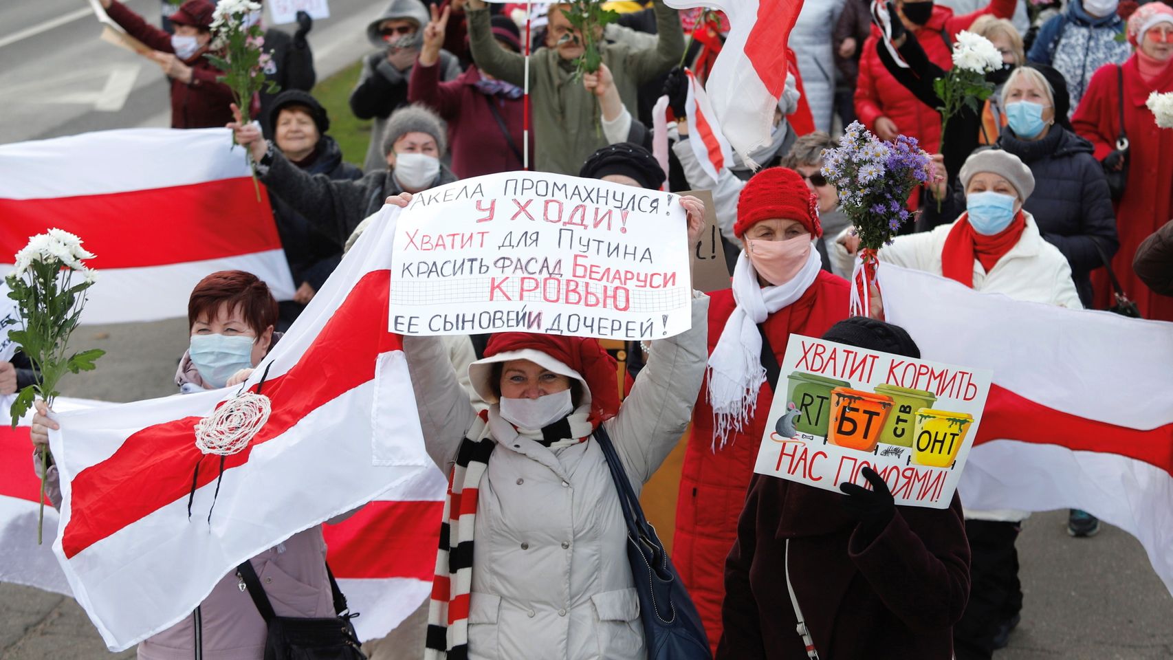 Concentración de la oposición democrática bielorrusa en Minsk el pasado lunes