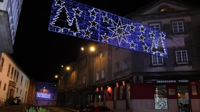 Alumbrado navideño del pasado año en Betanzos