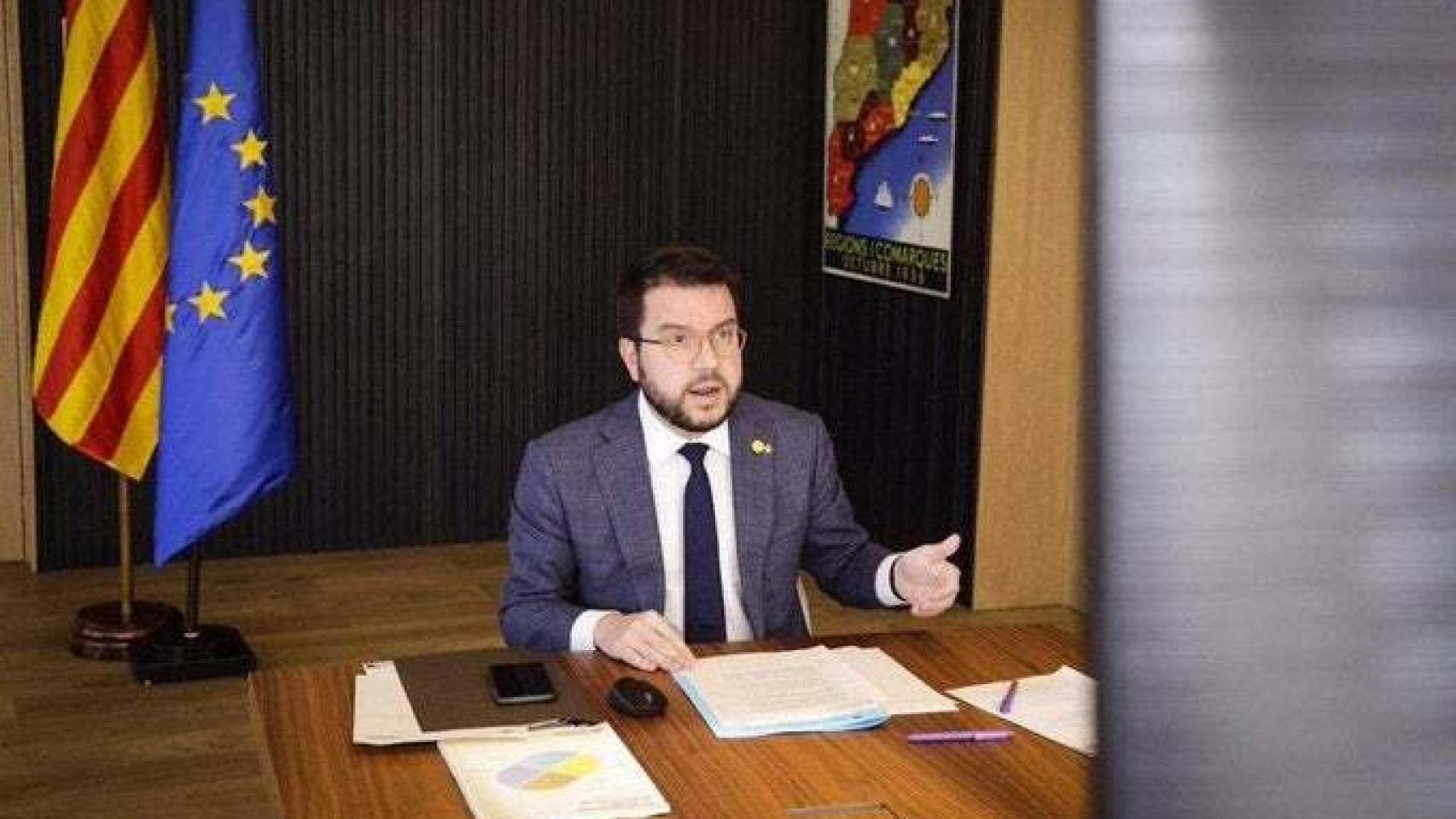 Pere Aragonès durante la Conferencia de Presidentes.