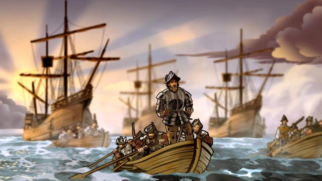 Un Fernando de Magallanes animado dirigiéndose a su muerte.