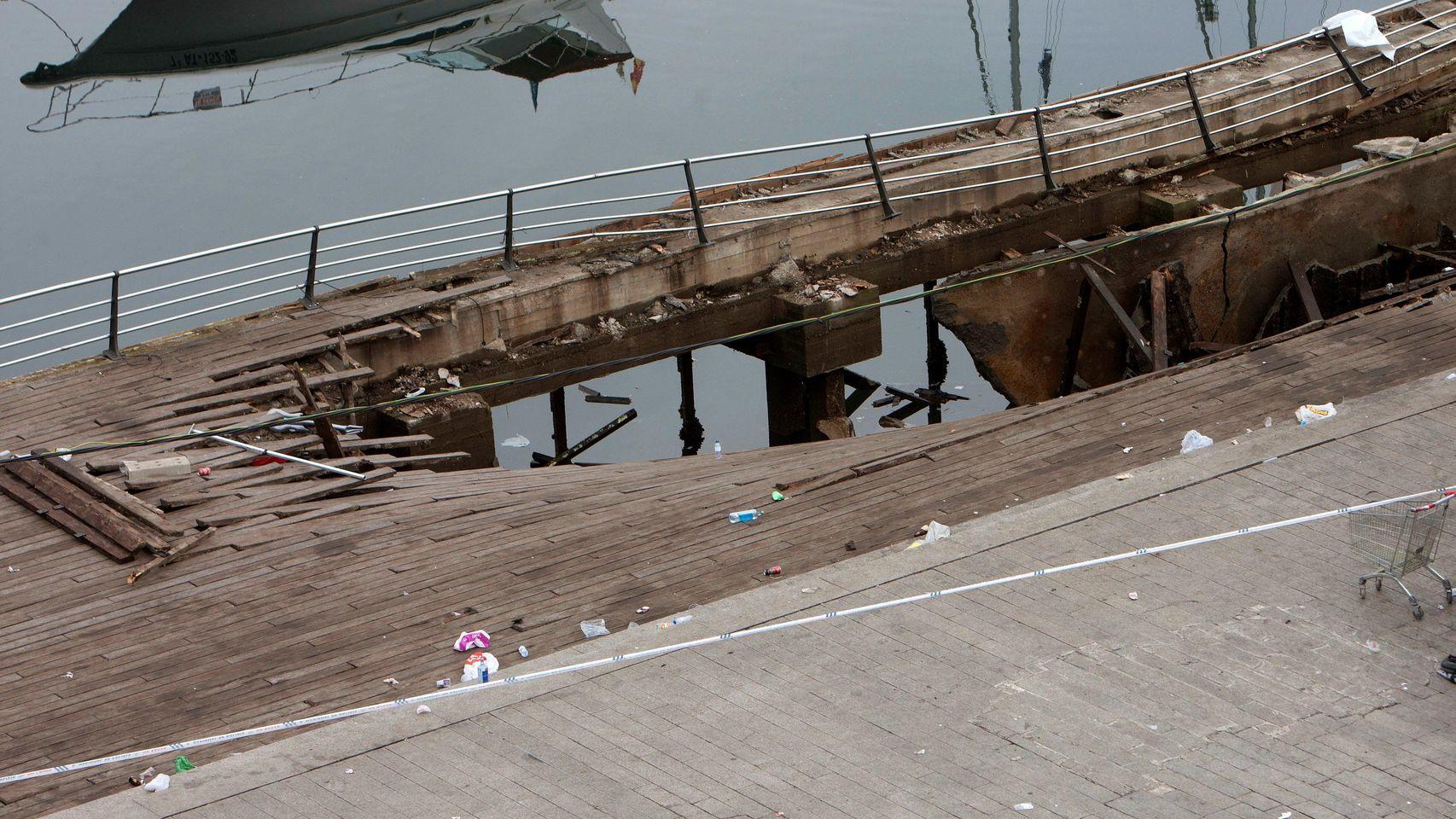 Paseo Marítimo de VIgo tras el derrumbe en agosto de 2018.