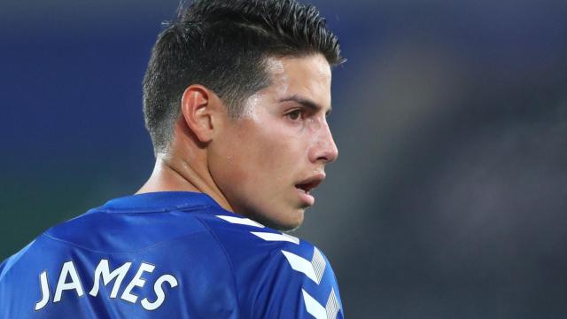 James Rodríguez, en un partido del Everton
