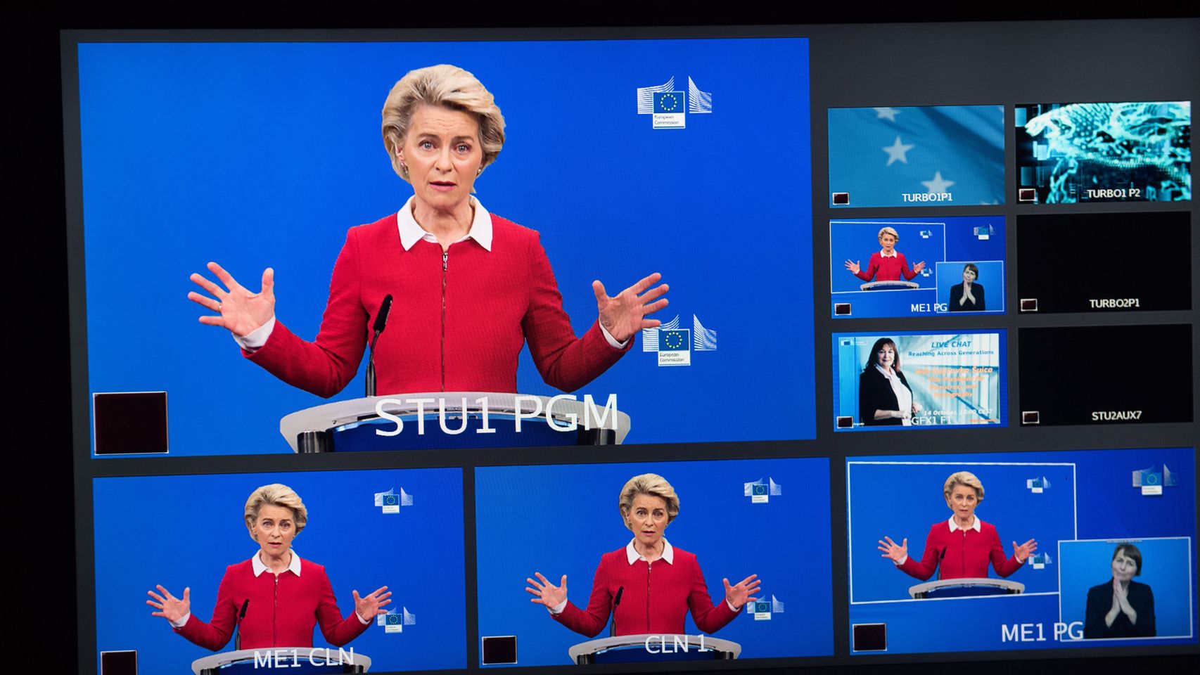 La presidenta de la Comisión, Ursula von der Leyen, durante la rueda de prensa virtual de este miércoles
