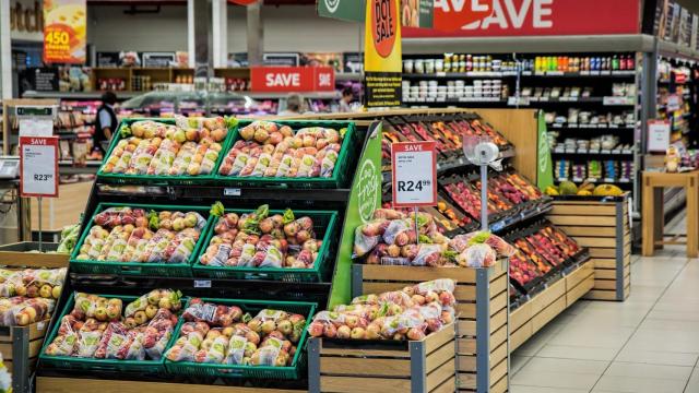 La frutería de un supermercado.