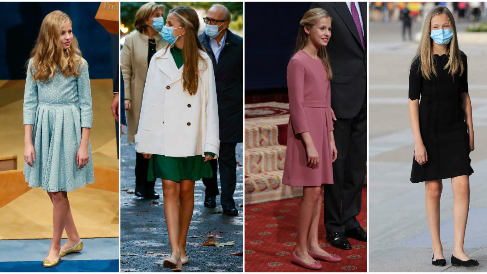 La princesa Leonor con diferentes bailarinas.