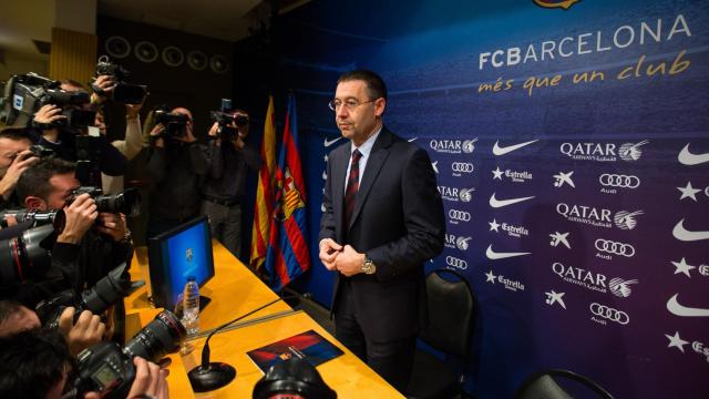 Bartomeu durante una comparecencia con el FC Barcelona