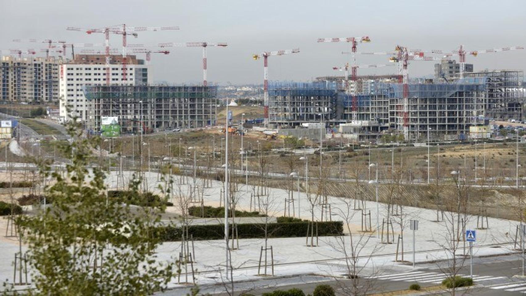 Imagen de las obras en Valdebebas (Madrid).