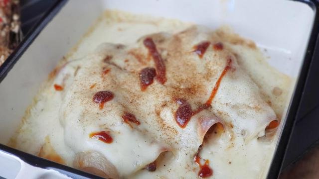 Canelones de pato y setas