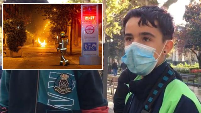 Pablo es hijo de una barrendera de la cuidad y se indignó al ver las imágenes.