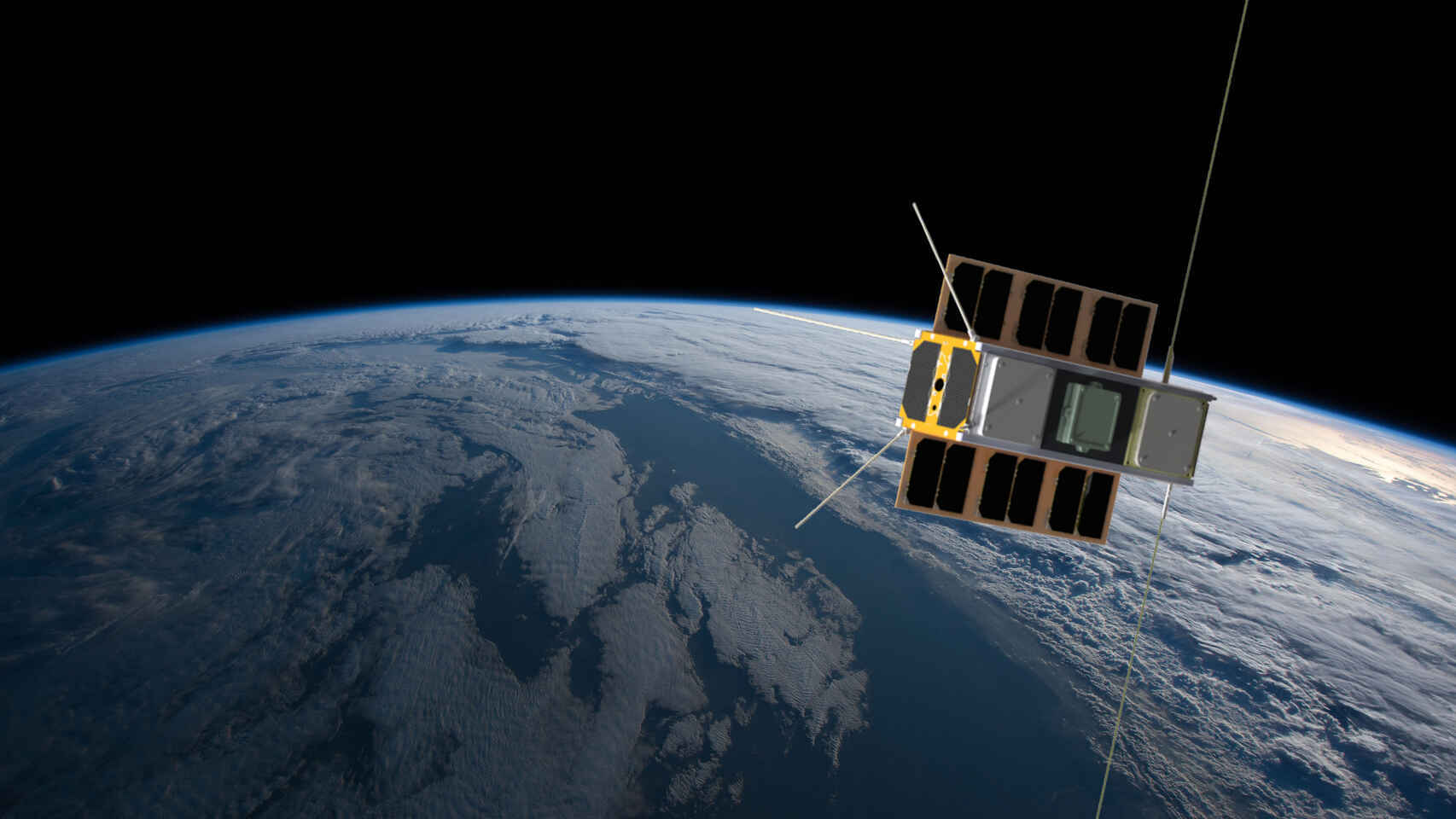 Representación de nanosatélite.