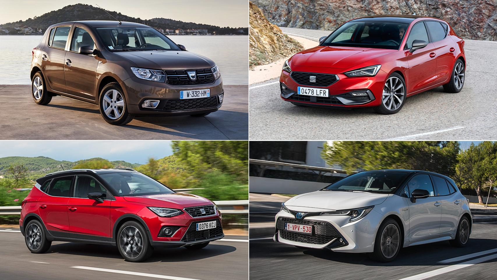 El Dacia Sandero, Seat Léo´n, Seat Arona y Toyota Corolla, los más vendidos de octubre.
