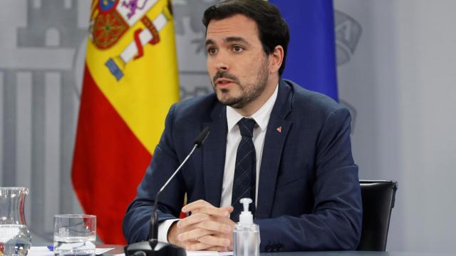 Alberto Garzón, durante la rueda de prensa tras el Consejo de Ministros